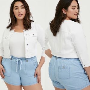 Torrid | Crop Collarless Denim Jacket